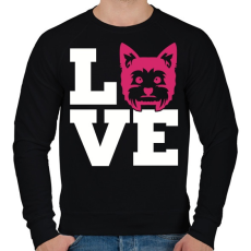 PRINTFASHION Yorkie LOVE - Férfi pulóver - Fekete