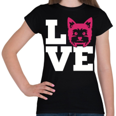 PRINTFASHION Yorkie LOVE - Női póló - Fekete