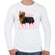 PRINTFASHION Yorkie Mama - Férfi hosszú ujjú póló - Fehér