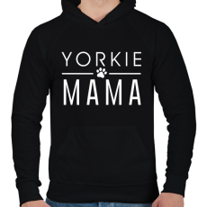 PRINTFASHION Yorkie Mama - Férfi kapucnis pulóver - Fekete