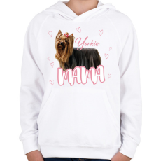 PRINTFASHION Yorkie Mama - Gyerek kapucnis pulóver - Fehér