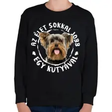 PRINTFASHION Yorkshire terrier - Gyerek pulóver - Fekete gyerek pulóver, kardigán