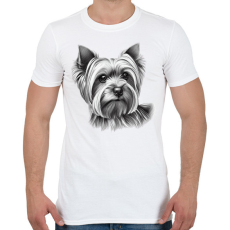 PRINTFASHION Yorkshire terrier kutya  - Férfi póló - Fehér