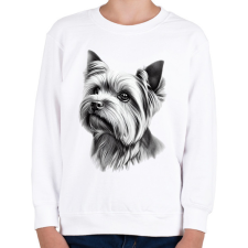 PRINTFASHION Yorkshire terrier kutya  - Gyerek pulóver - Fehér gyerek pulóver, kardigán