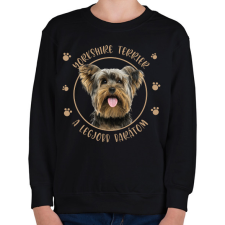 PRINTFASHION Yorkshire terrier - Legjobb barát - Gyerek pulóver - Fekete gyerek pulóver, kardigán