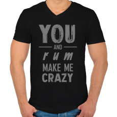 PRINTFASHION You and rum - Férfi V-nyakú póló - Fekete