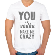 PRINTFASHION You and vodka - Férfi V-nyakú póló - Fehér férfi póló