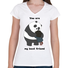 PRINTFASHION You are my best friend - Női V-nyakú póló - Fehér