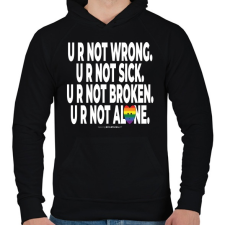 PRINTFASHION ... you are not alone. - humanista - LMBT / LMBTQIA (134) - Férfi kapucnis pulóver - Fekete férfi pulóver, kardigán