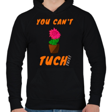 PRINTFASHION you can tuch this - Férfi kapucnis pulóver - Fekete férfi pulóver, kardigán