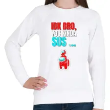 PRINTFASHION You kinda Sus! - Among Us - Női pulóver - Fehér női pulóver, kardigán