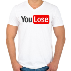 PRINTFASHION you lose - Férfi V-nyakú póló - Fehér