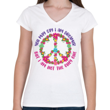 PRINTFASHION You may say i am dreamer - Női V-nyakú póló - Fehér női póló