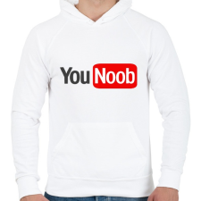PRINTFASHION you noob - Férfi kapucnis pulóver - Fehér férfi pulóver, kardigán