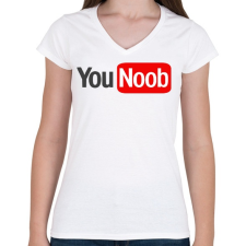 PRINTFASHION you noob - Női V-nyakú póló - Fehér női póló