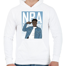 PRINTFASHION Youngboy NBA - Férfi kapucnis pulóver - Fehér férfi pulóver, kardigán