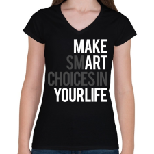 PRINTFASHION Your life - Női V-nyakú póló - Fekete női póló