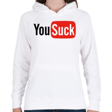 PRINTFASHION YouSuck - Női kapucnis pulóver - Fehér női pulóver, kardigán