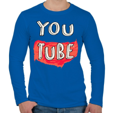 PRINTFASHION YouTube - Férfi hosszú ujjú póló - Királykék férfi póló