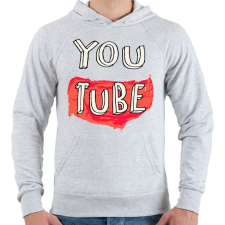 PRINTFASHION YouTube - Férfi kapucnis pulóver - Sport szürke férfi pulóver, kardigán