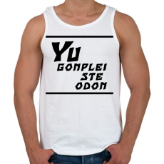 PRINTFASHION Yu gonplei ste odon - Férfi atléta - Fehér