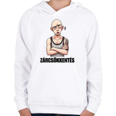 PRINTFASHION Zárcsökkentés - vicces mém karikatúra - Gyerek kapucnis pulóver - Fehér