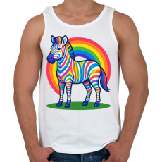 PRINTFASHION Zebra - Férfi atléta - Fehér