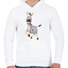 PRINTFASHION Zebrás póló - Férfi kapucnis pulóver - Fehér férfi pulóver, kardigán