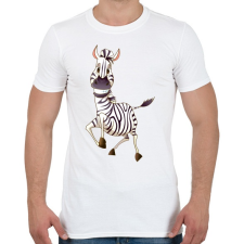 PRINTFASHION Zebrás póló - Férfi póló - Fehér férfi póló