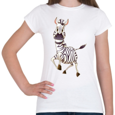 PRINTFASHION Zebrás póló - Női póló - Fehér