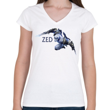 PRINTFASHION Zed - Női V-nyakú póló - Fehér női póló