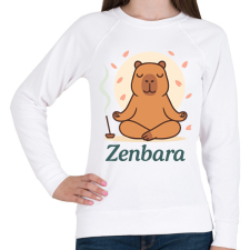 PRINTFASHION Zenbara - Női pulóver - Fehér női pulóver, kardigán