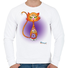 PRINTFASHION Zencic - Férfi pulóver - Fehér férfi pulóver, kardigán