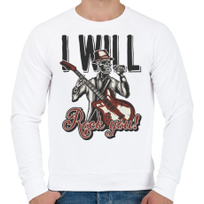 PRINTFASHION Zene 01 - I will Rock you! - Férfi pulóver - Fehér
