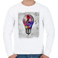 PRINTFASHION Zene a megoldás - Férfi pulóver - Fehér
