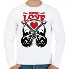 PRINTFASHION Zene és szerelem - Férfi pulóver - Fehér férfi pulóver, kardigán