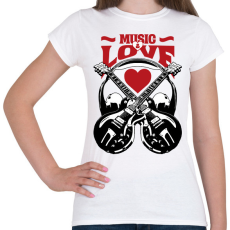 PRINTFASHION Zene és szerelem - Női póló - Fehér
