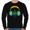 PRINTFASHION Zene - Férfi pulóver - Fekete