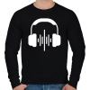 PRINTFASHION Zene - Férfi pulóver - Fekete