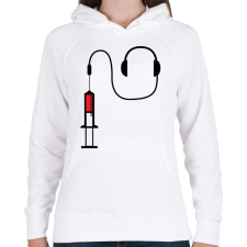 PRINTFASHION Zene függő - Női kapucnis pulóver - Fehér női pulóver, kardigán