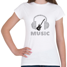 PRINTFASHION Zene - Női póló - Fehér női póló