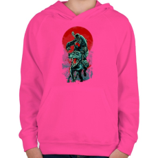 PRINTFASHION Zenész és a pitbull - Gyerek kapucnis pulóver - Fukszia