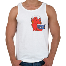 PRINTFASHION Zenét hallgató szív - Férfi atléta - Fehér