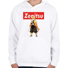 PRINTFASHION Zenitsu - Gyerek kapucnis pulóver - Fehér