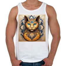 PRINTFASHION Zentangle macskafej - Férfi atléta - Fehér atléta, trikó