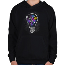 PRINTFASHION Zéró gravitáció - Gyerek kapucnis pulóver - Fekete gyerek pulóver, kardigán