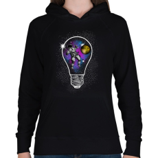 PRINTFASHION Zéró gravitáció - Női kapucnis pulóver - Fekete