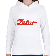 PRINTFASHION Zetor logo - Női kapucnis pulóver - Fehér