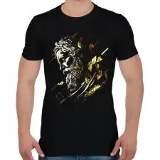 PRINTFASHION Zeusz design - Férfi póló - Fekete férfi póló