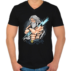 PRINTFASHION Zeusz nyila - Férfi V-nyakú póló - Fekete